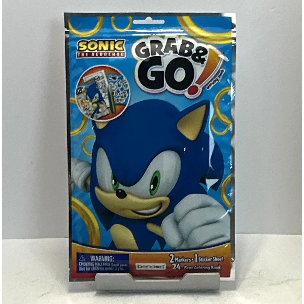 Bendon Sonic the Hedgehog Grab & Go Coloring Book Set w/ Markers & Sticker Sheet